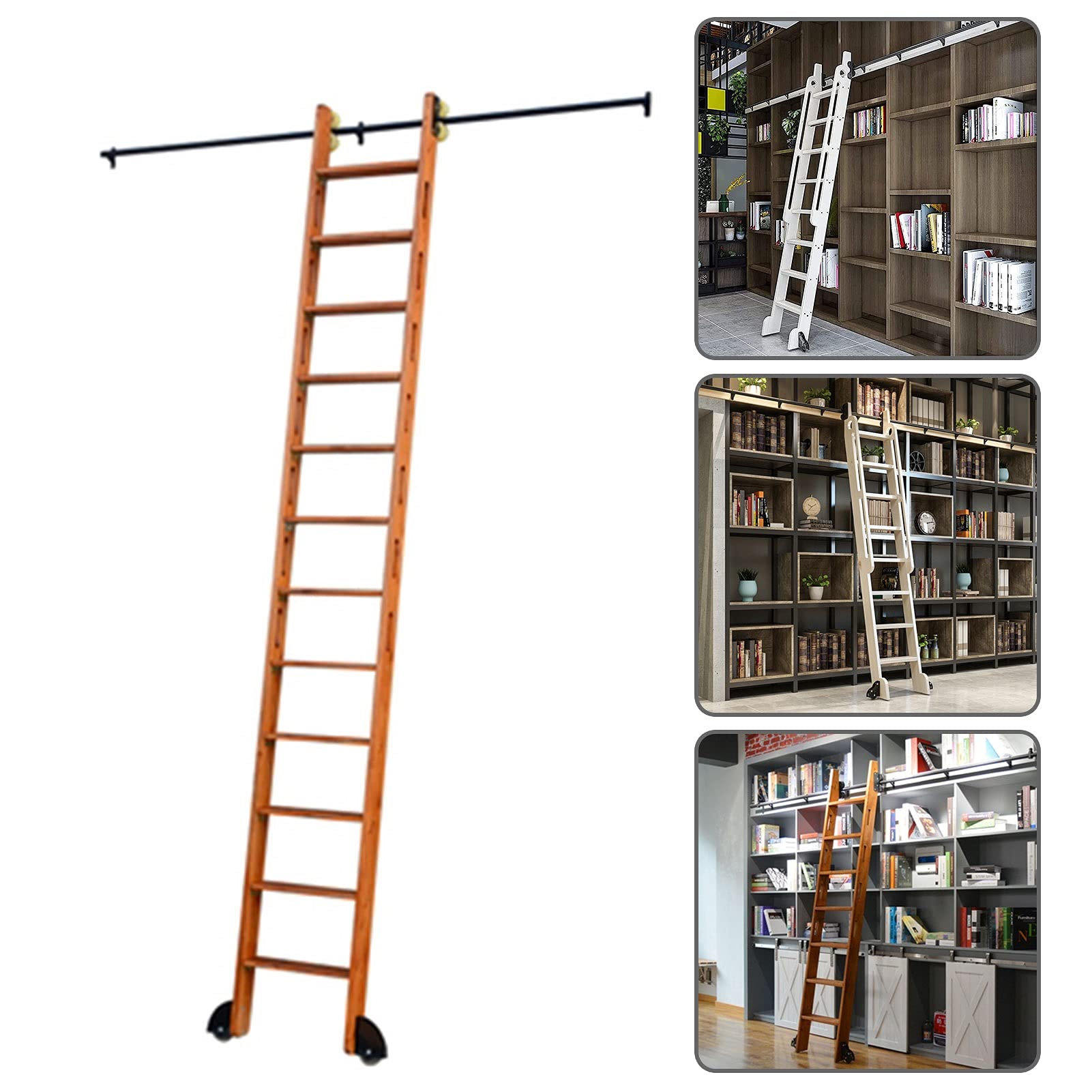 Matériel de rail roulant pour échelle coulissante de bibliothèque kit tube rond en acier robuste