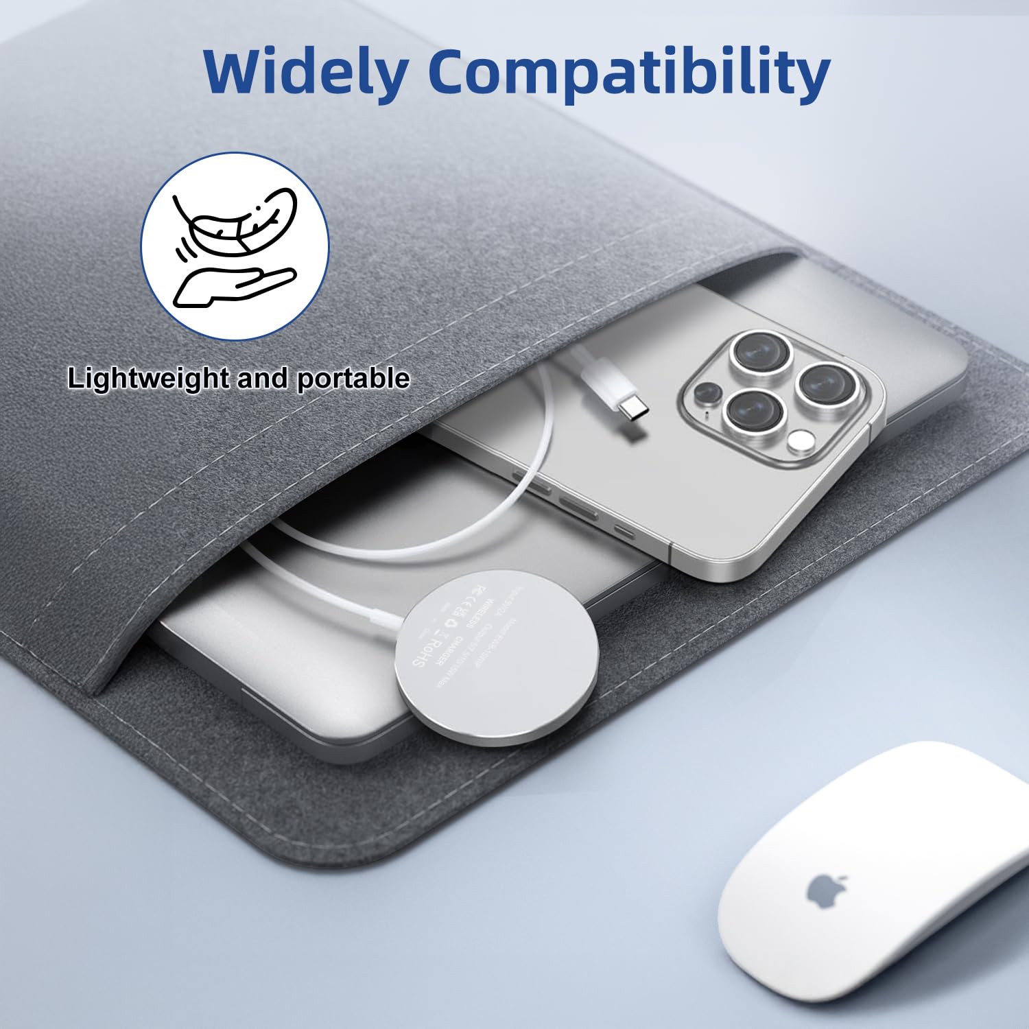 Ładowarka Bezprzewodowa do iPhone'a 1M, ładowarka Mag-Safe 15W do iPhone 17/16/16E/16 Pro Max/15/15 Pro/15 Plus/14/14 Plus/13/12/11/Pods, Magnetyczna Bezprzewodowa Podkładka ładująca do iPhone'a | Ładowarka indukcyjna do telefonów komórkowych bezprzewodow