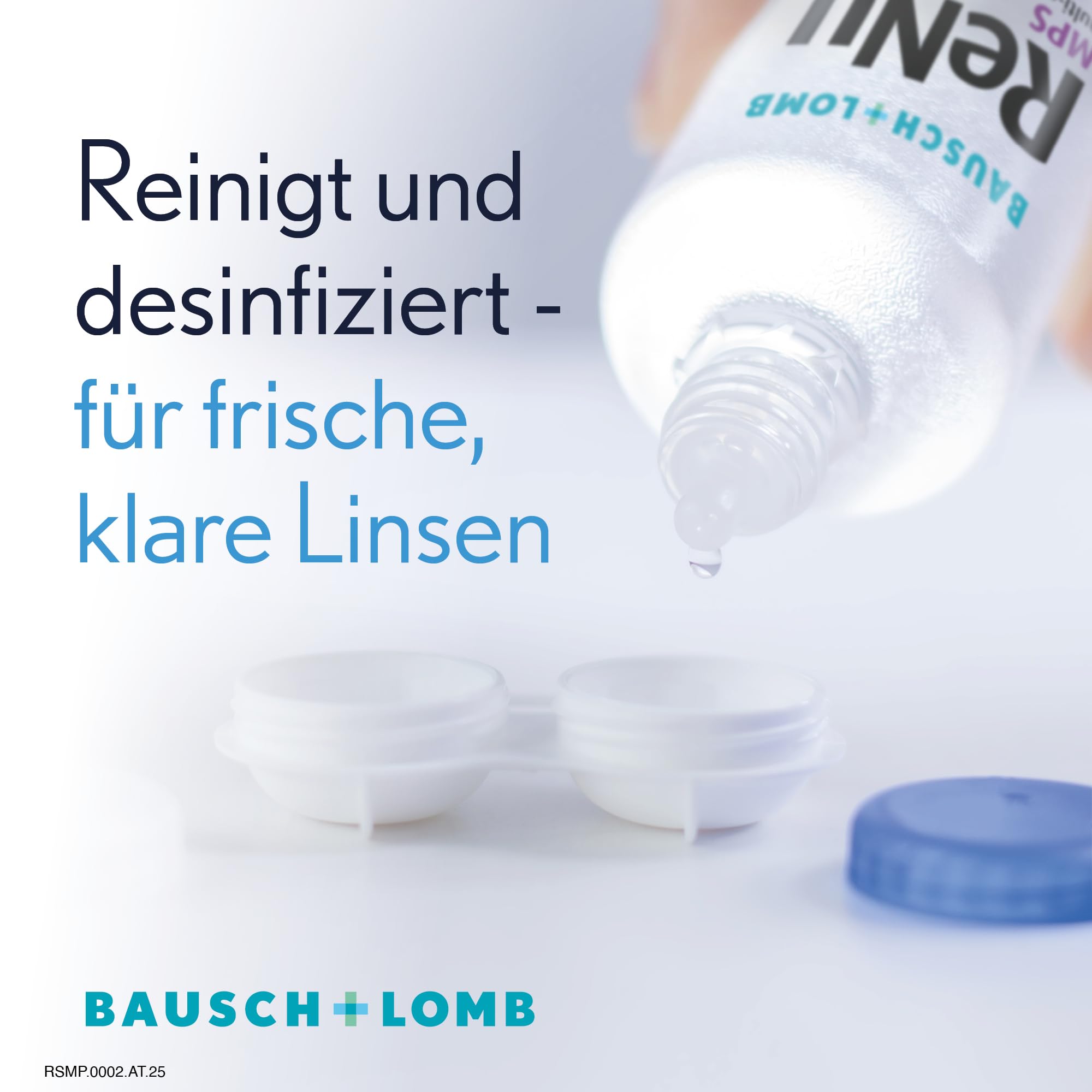 Bausch + Lomb ReNu MPS Sensitive Eyes Kombilösung - Kontaktlinsenreiniger und Aufbewahrungslösung, weiche Kontaktlinsen, Halbjahrespack, 6 x 240 ml