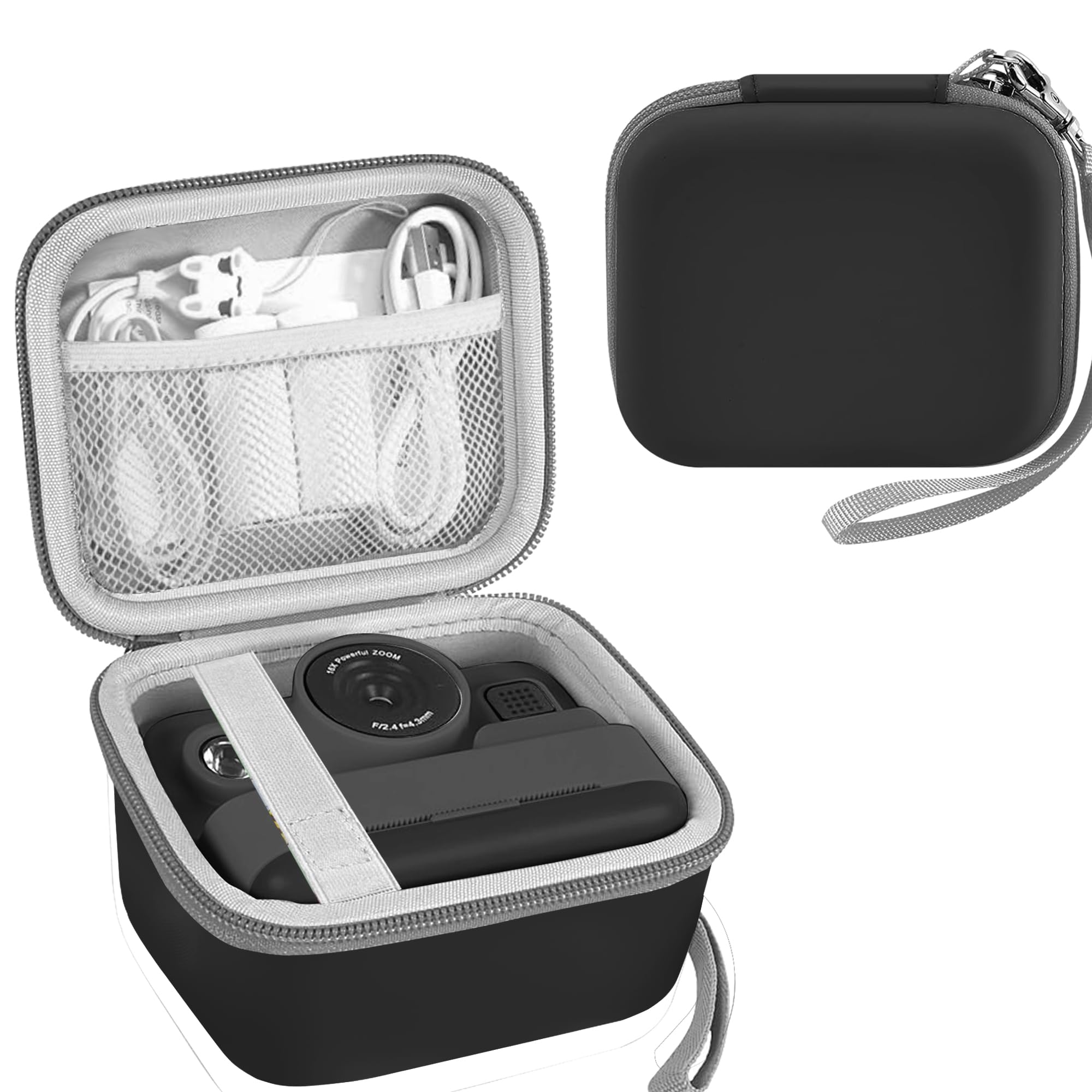 Leayjeen Kids Camera Case Compatible with Dylanto/GKTZ/HiMont/CAMCLID/ESOXOFFORE Kids Instant Print Camera, for 1080P Printed Photos,Christmas Gifts and Birthday Gifts for Kids(Black)(Case Only)