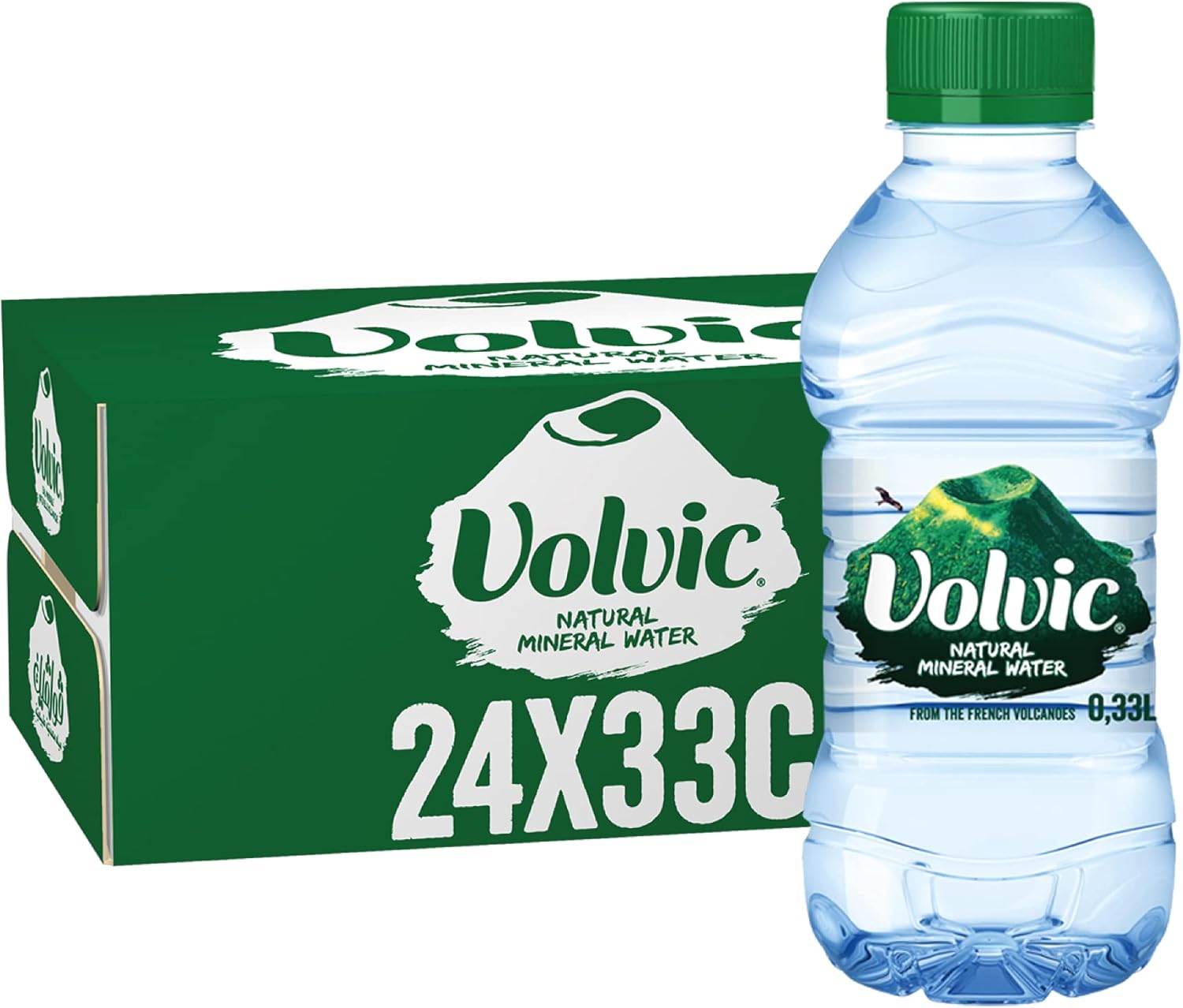 Volvic Natural Water, Mineral Drinking Water, Sustainably Sourced & Volvican Spirited Water Bottle, Case Of 24 X 330Ml Volvic Bottles Volvic Natural Water, Mineral Drinking Water, Sustainably Sourced & Volvican Spirited Water Bottle, Case Of 24 X 330Ml Volvic Bottles
