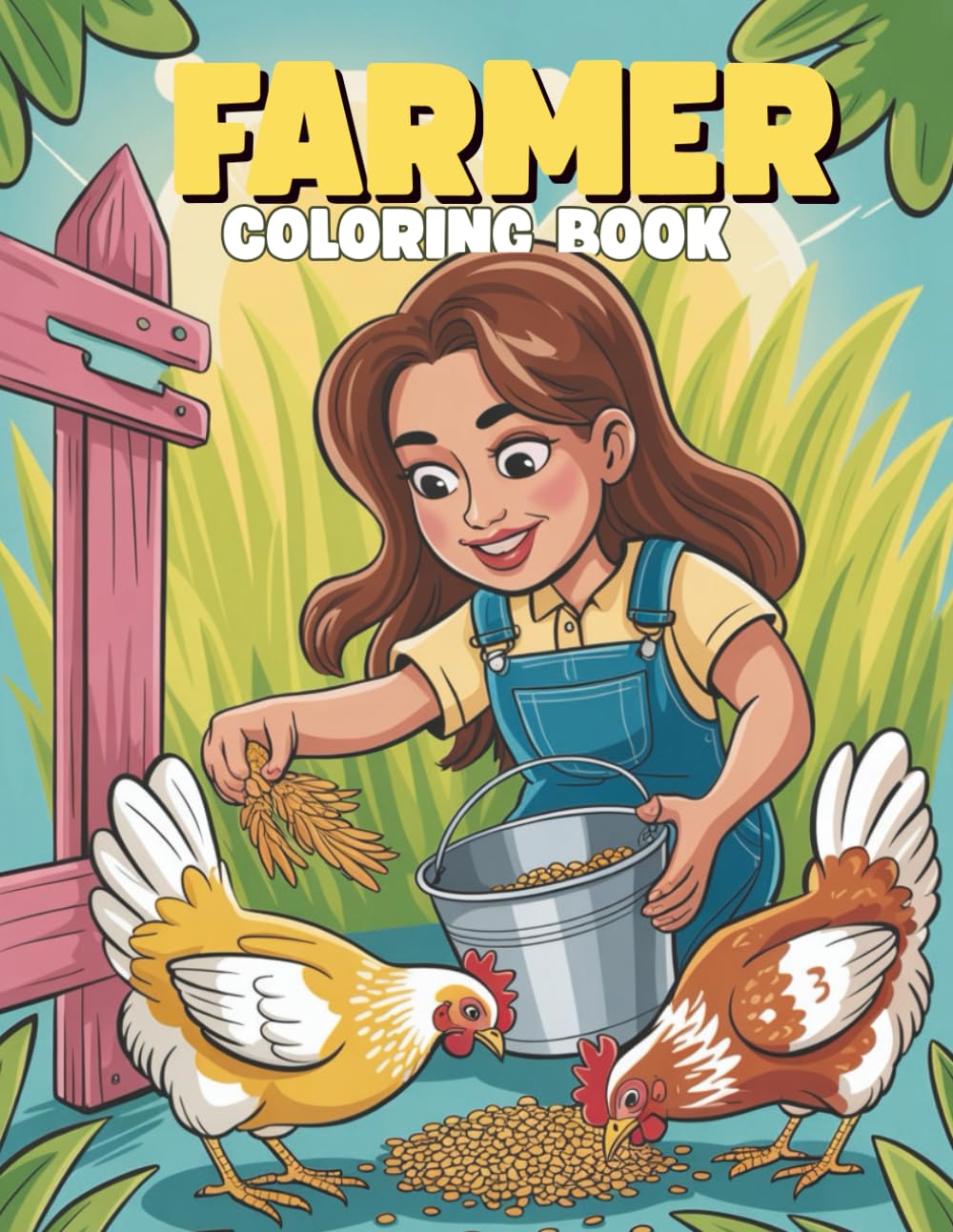 Farmer Coloring Book for Kids: Fun and Educational Coloring Pages for Boys and Girls: 40+ Cute Farm Illustrations to Color | Tractors, Barns, and Animals for Kids Ages 4–8
