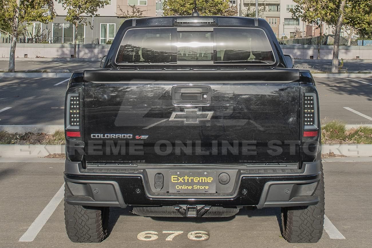 Replacement for 2015-2022 Chevrolet Colorado & GMC Canyon | Street Series ABS Plastic Primer Black Rear Trunk Lid Wing Tailgate Spoiler SPOILER-374-ABS