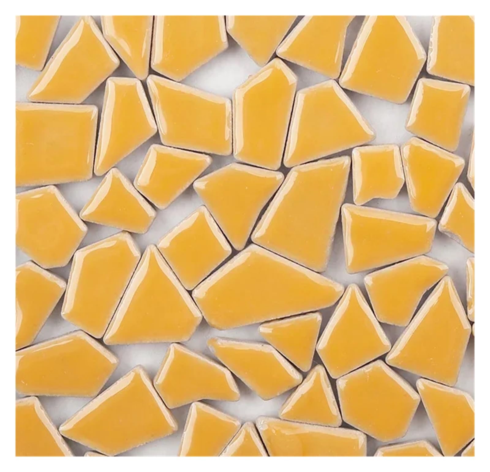 PUAISJN Crystal Mosaic Tiles, Porcelain Mosaic Tiles 100g Multicolor 1cm x(Yellow)