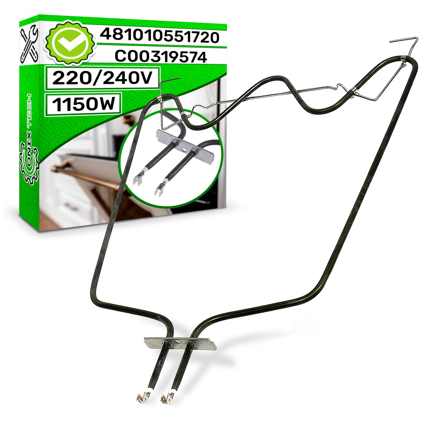 ONIX TECH Inférieur Resistance pour Four 1150W 220V/240V avec Code d'origine 481010551720 C00319574 pour Whirlpool pour Indesit - Garantie de 5 Ans