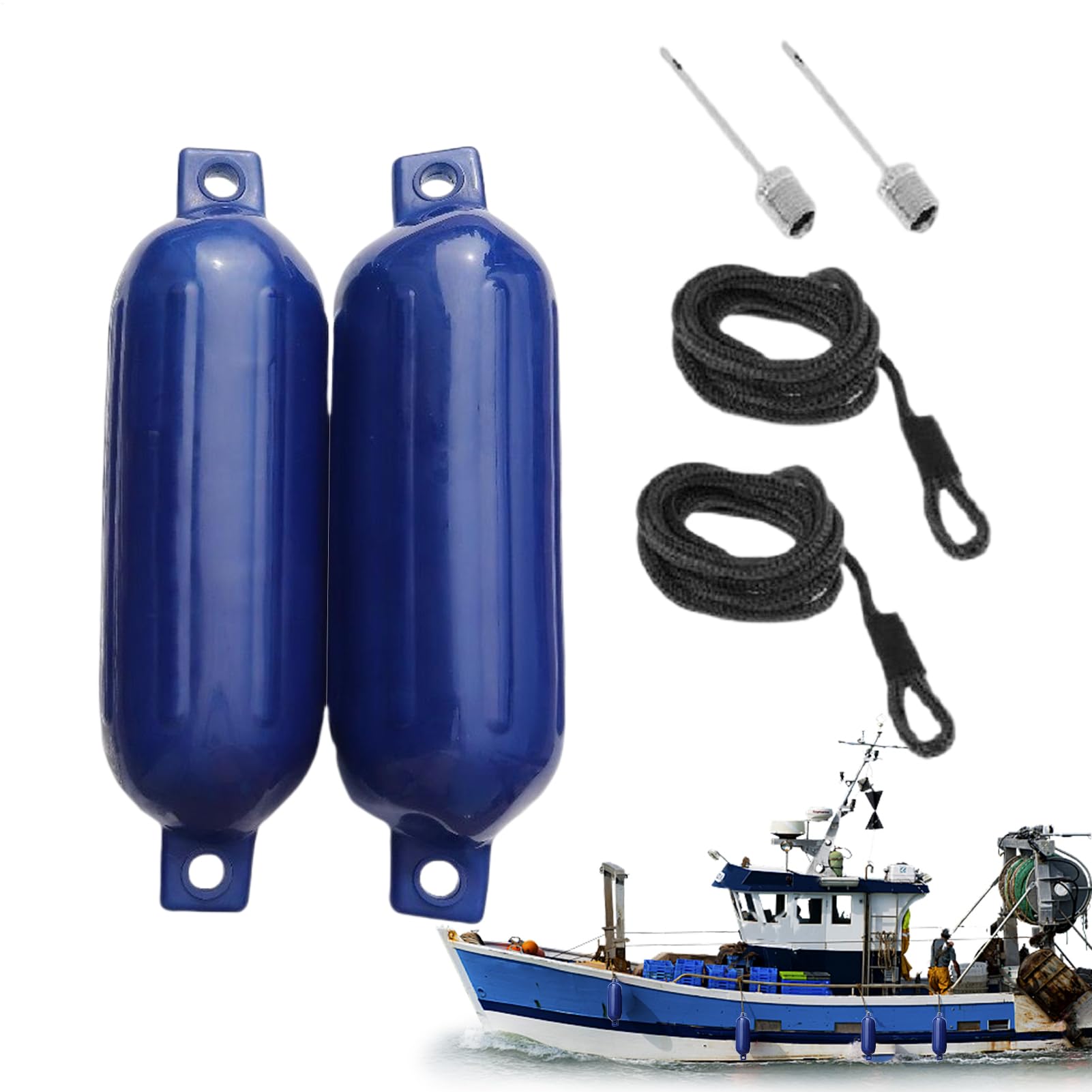 Bootsstoßstange - Ponton, aufblasbares Kissen | Marine Grade Boot Stoßstange Pads für Dock Seitenschutz, Schaumstoff Stoßstangenset für Ponton und kleine Boote, UV-beständige Bootsstoßstangenschutz