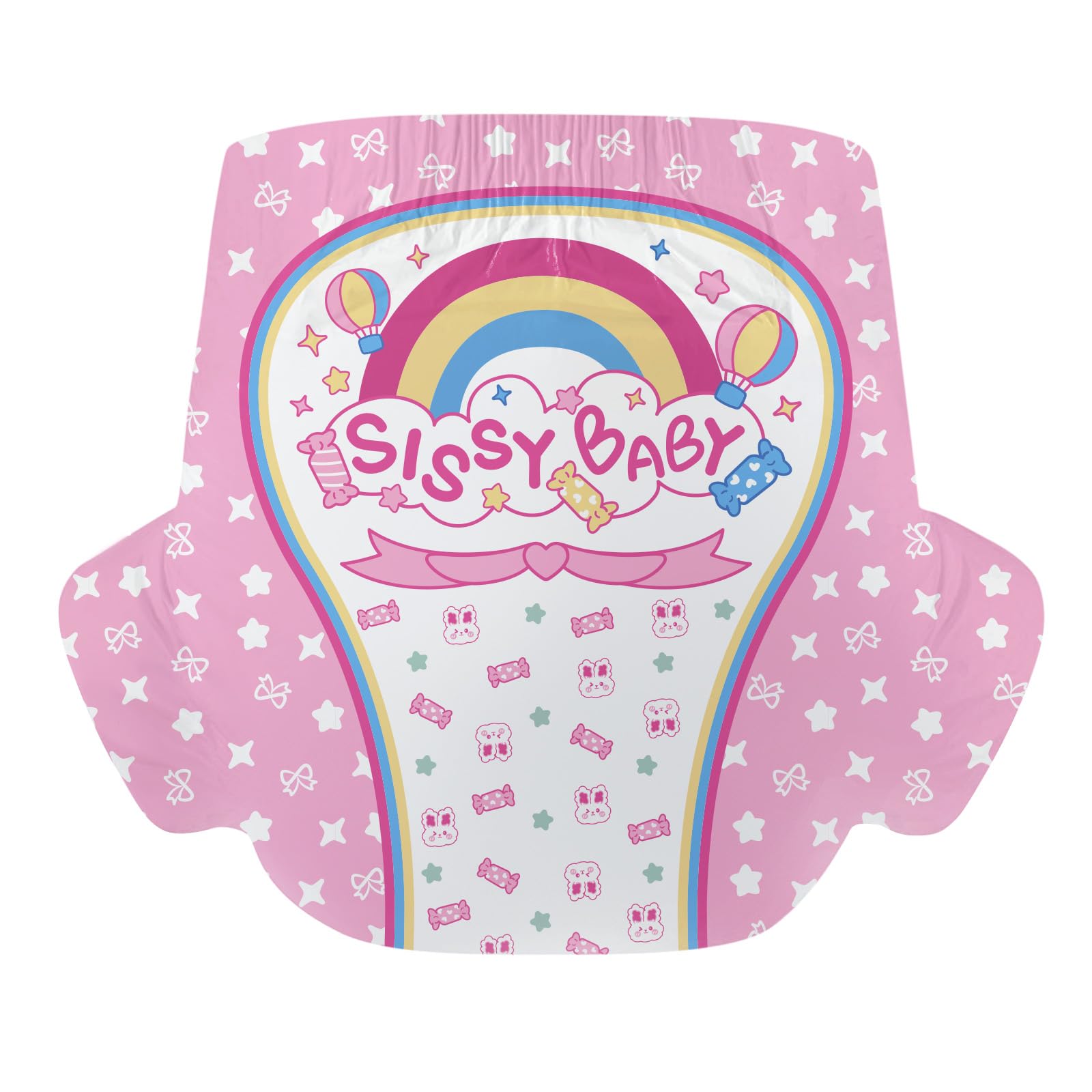 CutiePlusU Pończochy dla dorosłych - 2 sztuki, jednorazowe sliaki z klapkami dla kobiet i mężczyzn, maksymalne wchłanianie nocne - Sissy Baby (M 71-96CM)