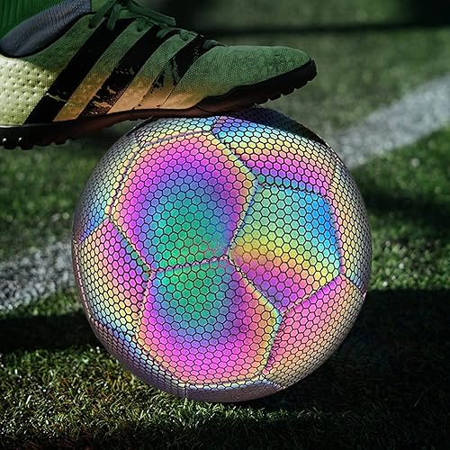 Miniatura 4 de DGZC Pelotas de fútbol reflectantes con flash de cámara que reflejan el fútbol holográfico deportivo para interiores y exteriores