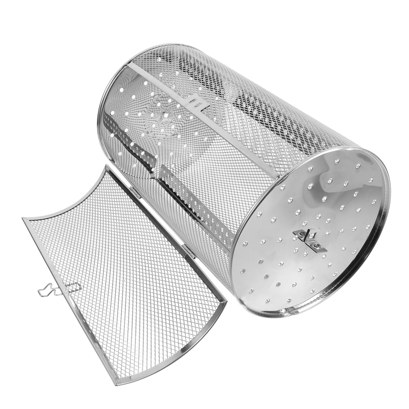 Milisten Rotating Basket Stainless Steel Kitchen Roaster for Oven for Nuts Vegetables Easy Open Design for Even Heating Essential Baking Supplies Rotisserie Oven