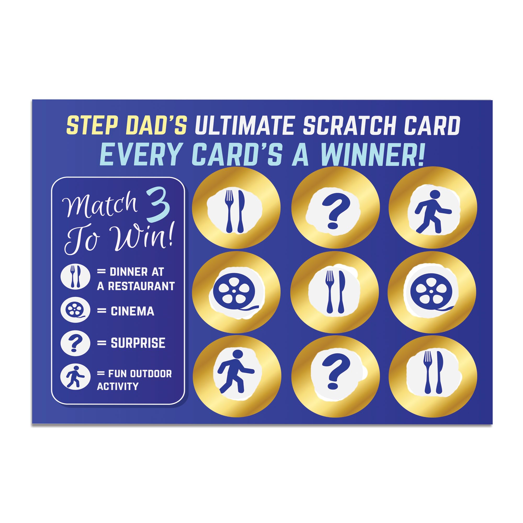 RED OCEAN Stepdad Birthday Gift, Novelty Fathers Day Gift, Step Dad Scratch Card, Gifts for Step Dad, Scratch Card, Stepdad Gift, Fun Gift For Stepdad From Daughter Son (Restaurant Win)