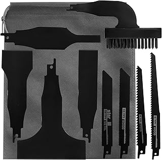 Kit de 10 cuchillas raspadoras de sierra, 4 espátulas y 4 cuchillas de pala con cepillo de alambre y bolsa de almacenamiento, accesorios de raspado resistentes para adhesivo de piso, eliminación de