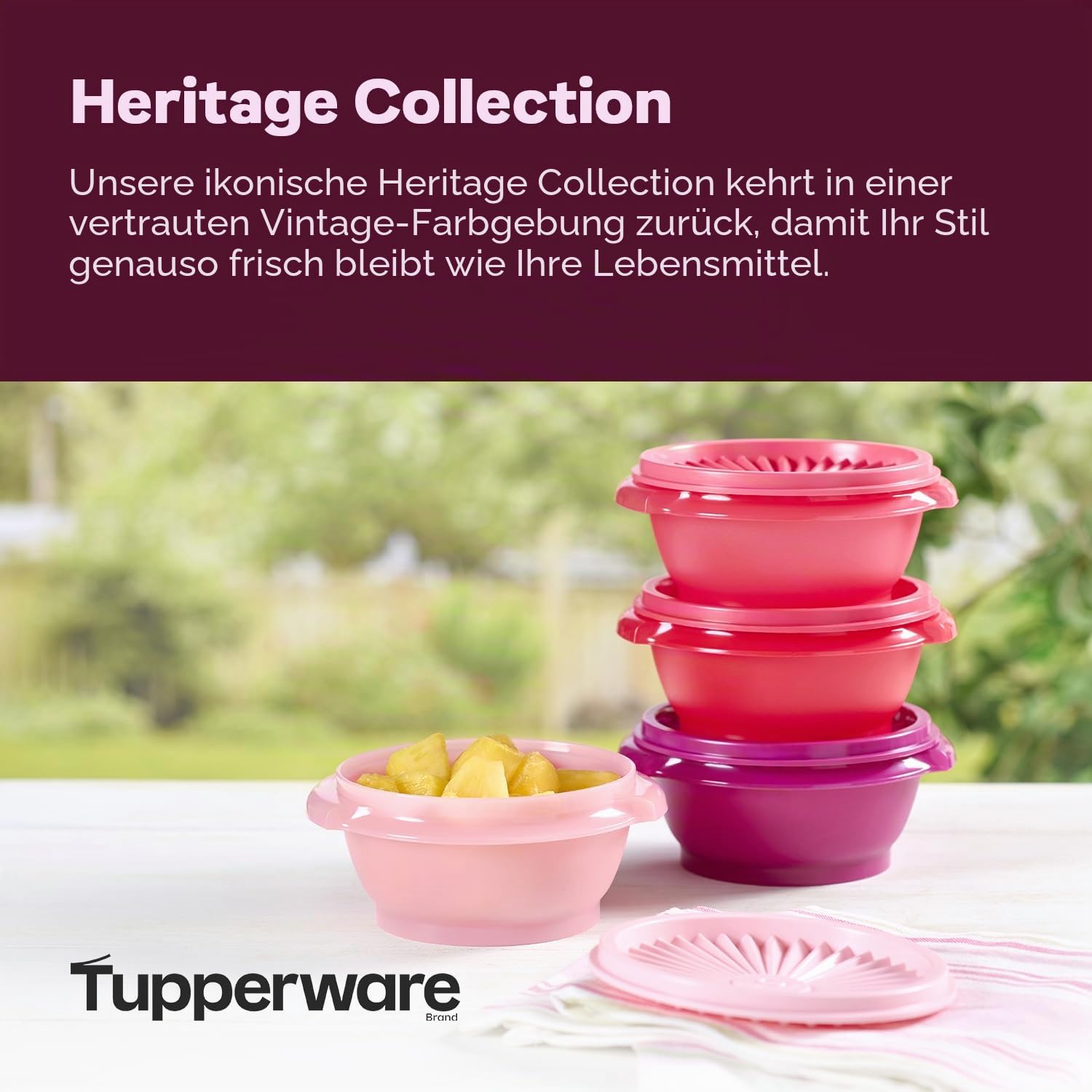 Tupperware Heritage Collection, 16-teiliges Frischhaltedosen-Set in Vintage-Rosa, spülmaschinenfest und BPA-frei (8 Behälter, 8 Deckel)