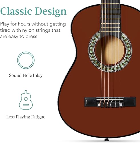Vista 98 de Best Choice Products - Kit de guitarra acústica para principiantes, 38 pulgadas Rayos de sol