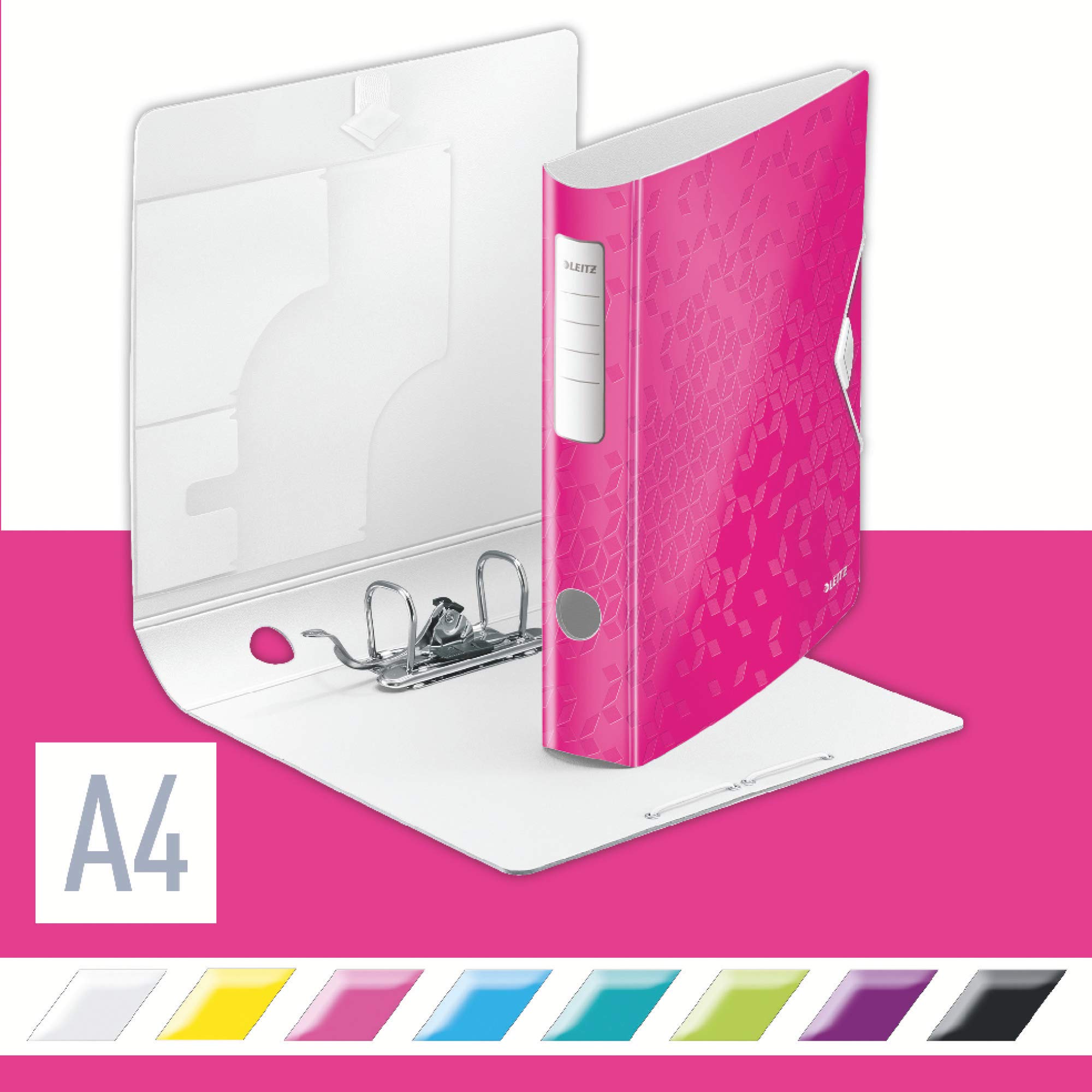 Wow Pp 180° Active Lever Arch File 65Mm Pink