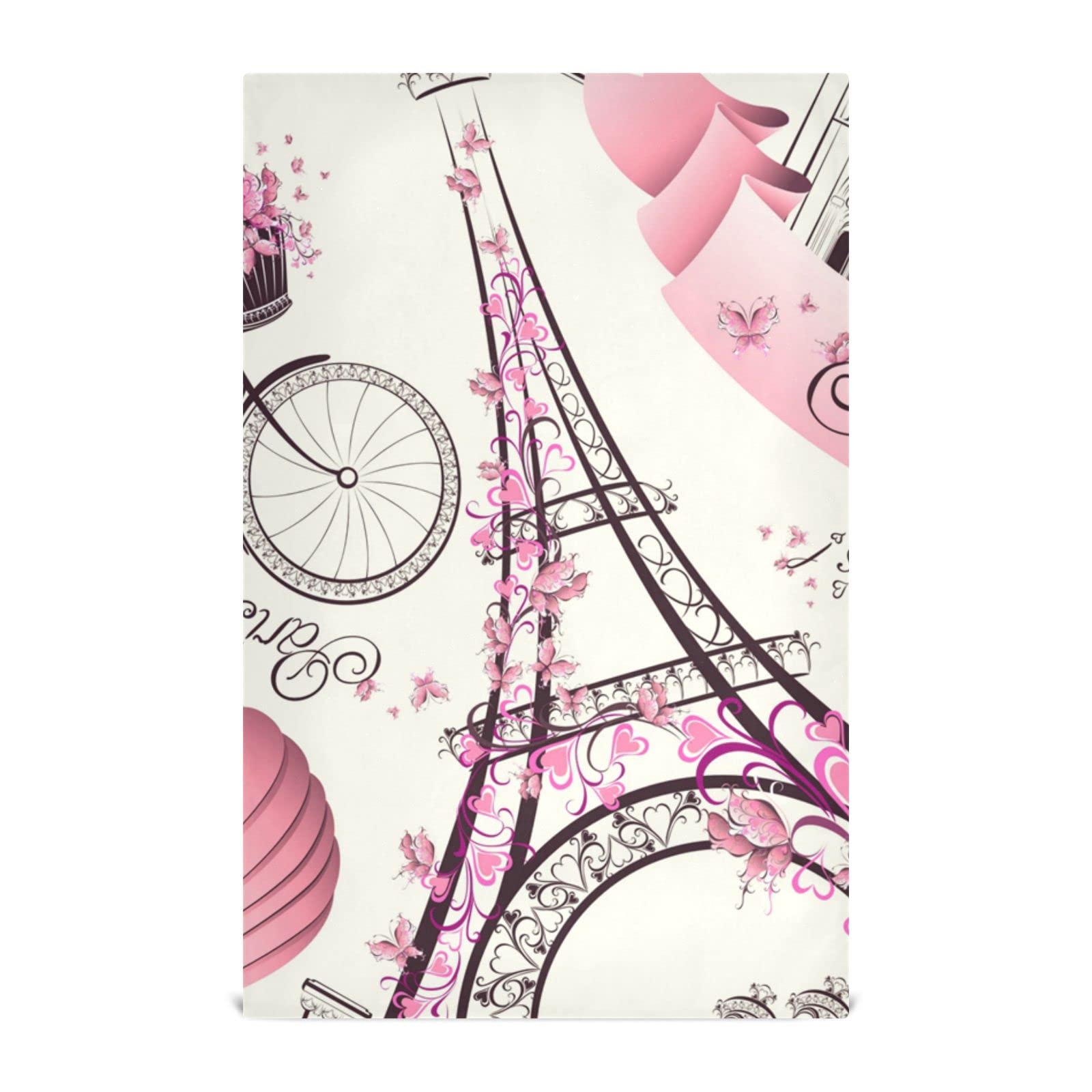 Kigai 6 Pack Kitchen Towels Paris Eiffel Tower Dishcloths Absorbent Dish Towel Tea Towels for Home Restaurant Easy to Clean Dishes Cloth 28" x 18"