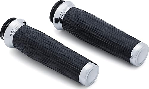 Kuryakyn 5960 Accesorio para manillar de moto empuñaduras de mano trilladora para motocicletas indias 2018-19, cromadas, 1 par