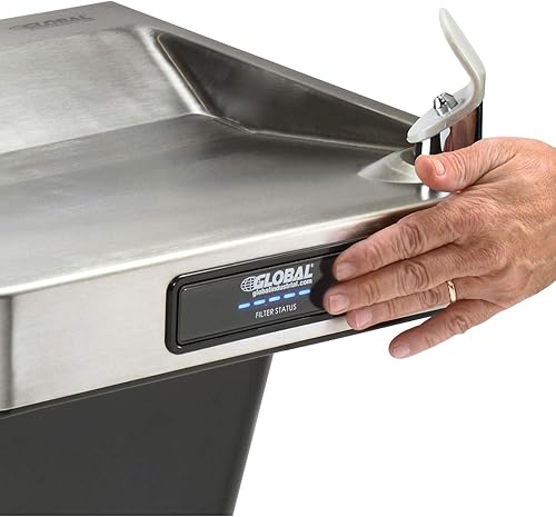 Miniatura 4 de Global Industrial Enfriador de agua refrigerado montado en la pared, filtrado, grafito/acero inoxidable