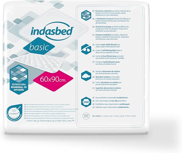 Indasbed Basic Protector Cama, 60 x 90 cm - Color Blanco, 20 Unidades (Paquete de 1) (El embalaje puede variar ) - 4