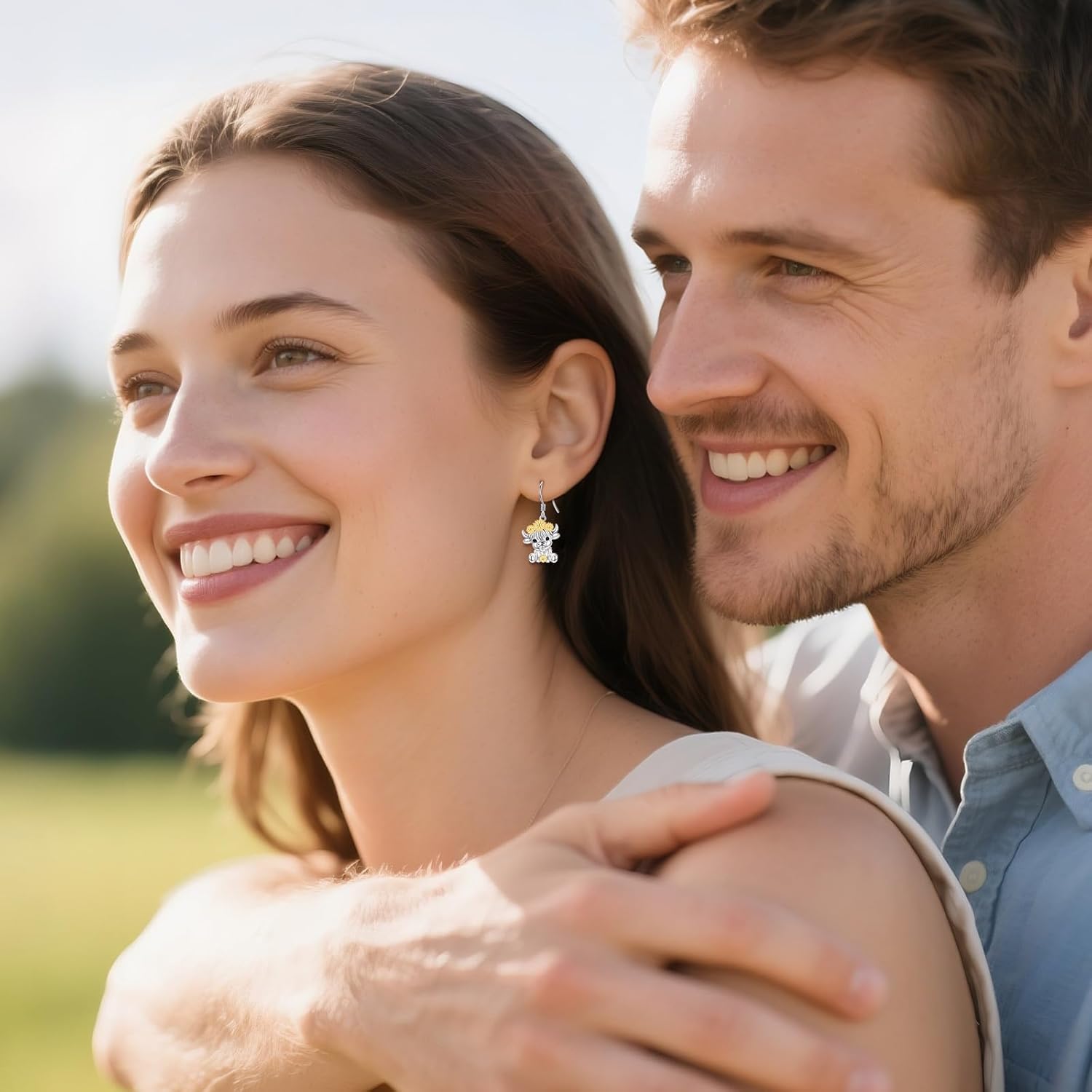 MONGAS Highland Cow Earrings Sterling Silver Highland Cow Drop Dangle Earrings Cute Animal Jewelry Gifts for Women - Image 4