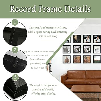 2pcs Vinyl Record Storage,11.2in Transparent Acrylic Record Frame,WallMounted Vinyl Display,Ideal For Storing Records,Photographs,MusicThemed DéCor And Collectibles,The For Wall Display