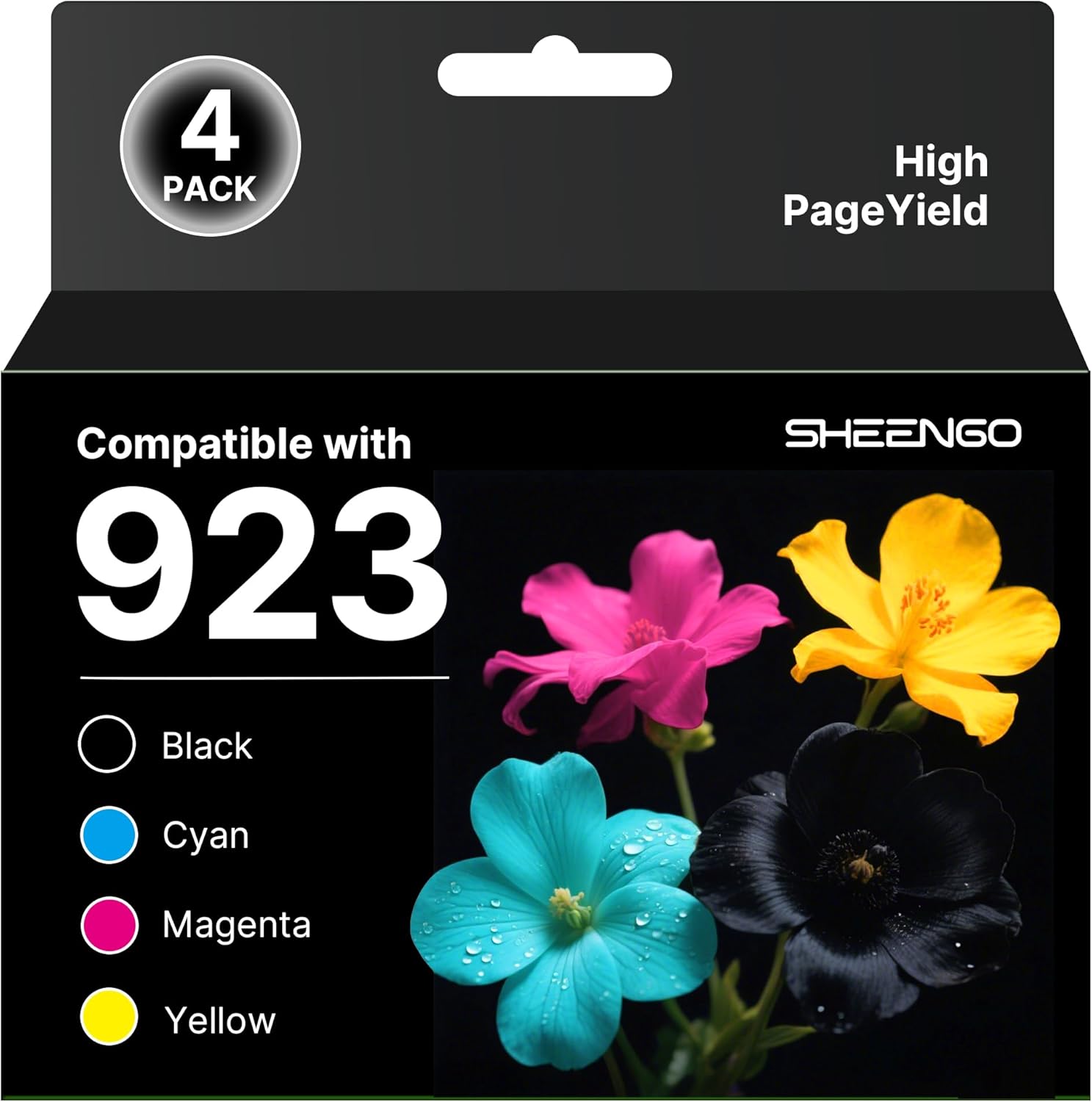 923 Ink Cartridges for HP Printers Replacement for HP Ink 923 923XL 923e Use with OfficeJet Pro 8135e 8130e 8139e 8138e 8122e 8120 8124e 8125e 8130 8132e 8134e Printer (Black Cyan Magenta Yellow)