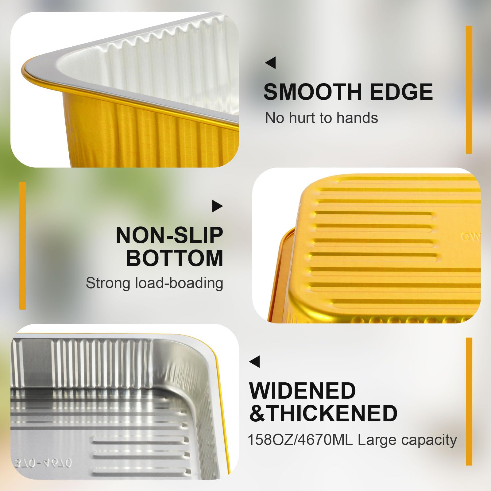 Set di 6 scaldavivande usa e getta per buffet, forniture per catering, buffet, campeggi all'aperto, in alluminio, set per catering, feste, catering (500 ml)