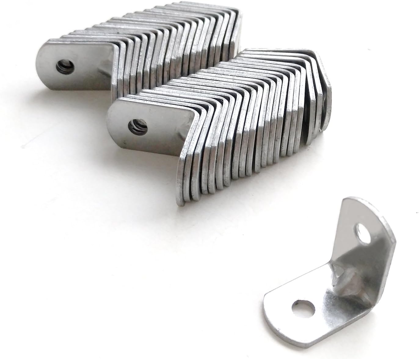 60 Pack of Heavy Duty 90 Degree Angle Bracket, Wooden Corner Brace Joint Bracket Fastener, 24mm x 24mm x 15mm