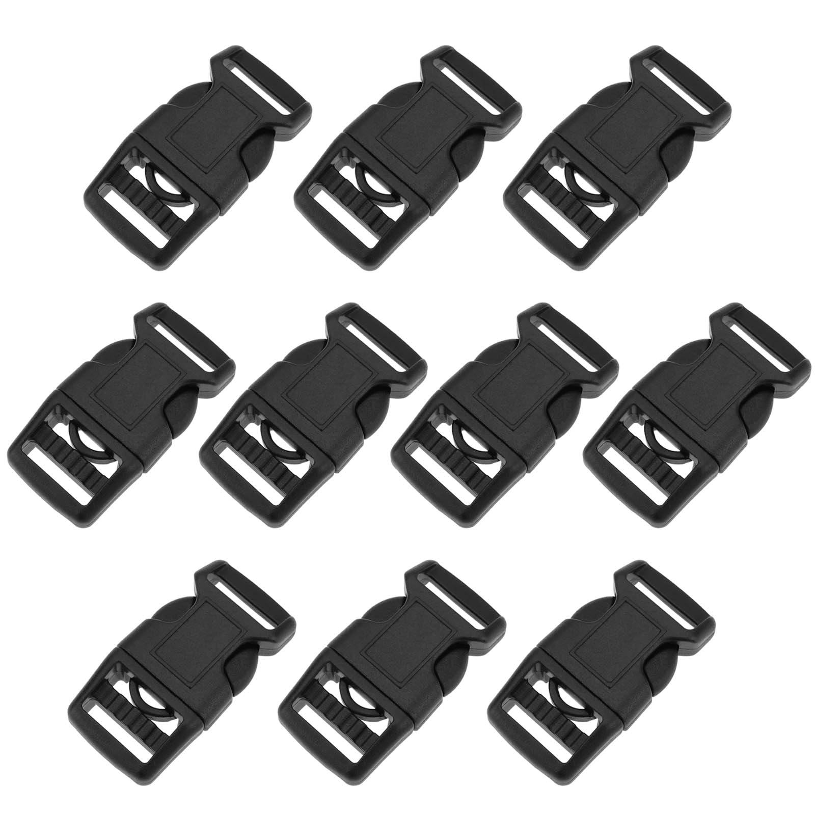 OTOTEC 10pcs Mini Key Buckle 5/8Inch Plastic Side Release Buckles Suitable for Tactical Paracord Bracelet Military Black