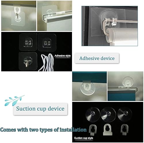 Miniatura 4 de Cortinas opacas enrollables con ventosas, cortina térmica para ventana, cortina enrollable con protector solar temporal, persiana portátil ligera,