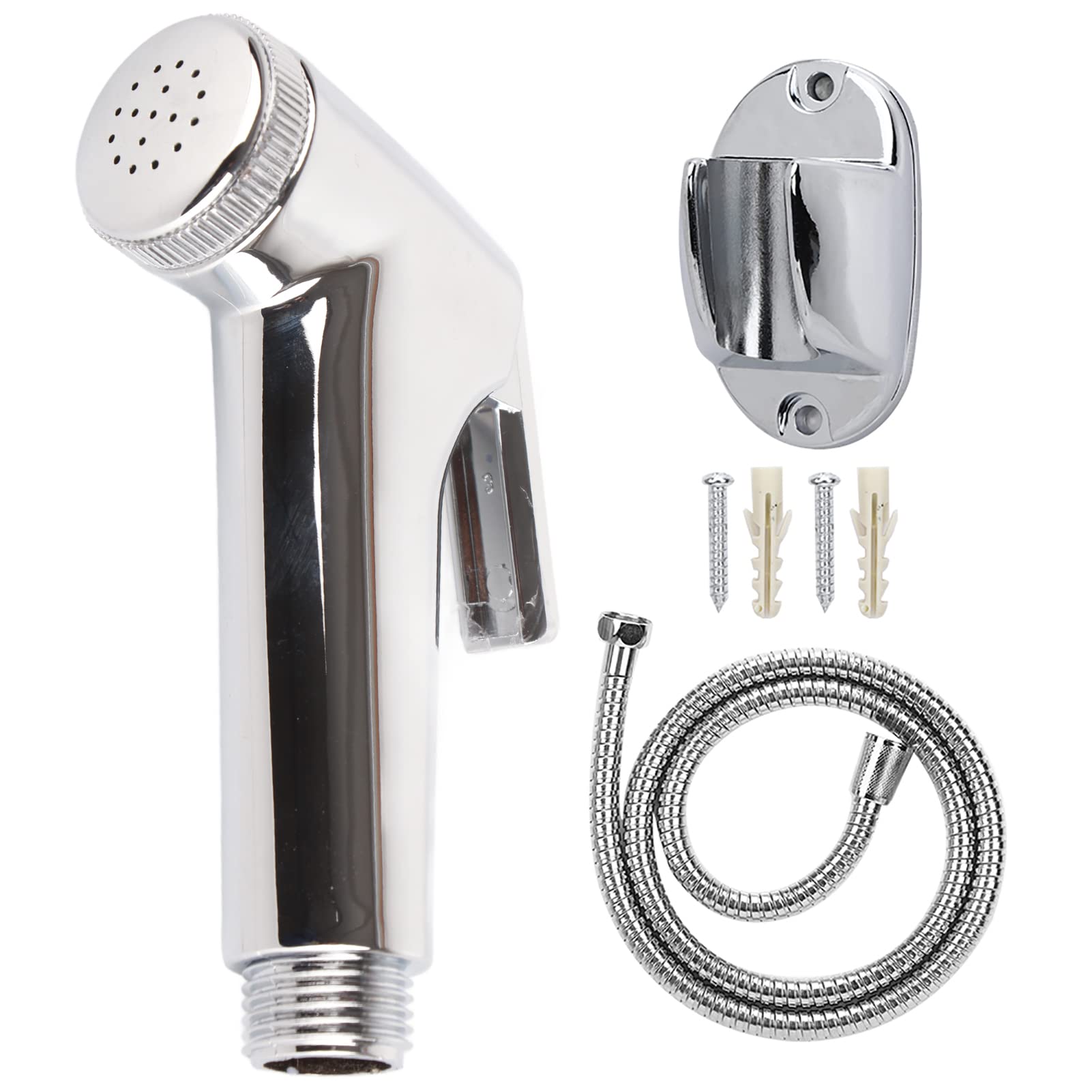 3Pcs Set Electroplating Bidet Sprayer Spray Bracket Hose Kit Bathroom Cleaning Accessories