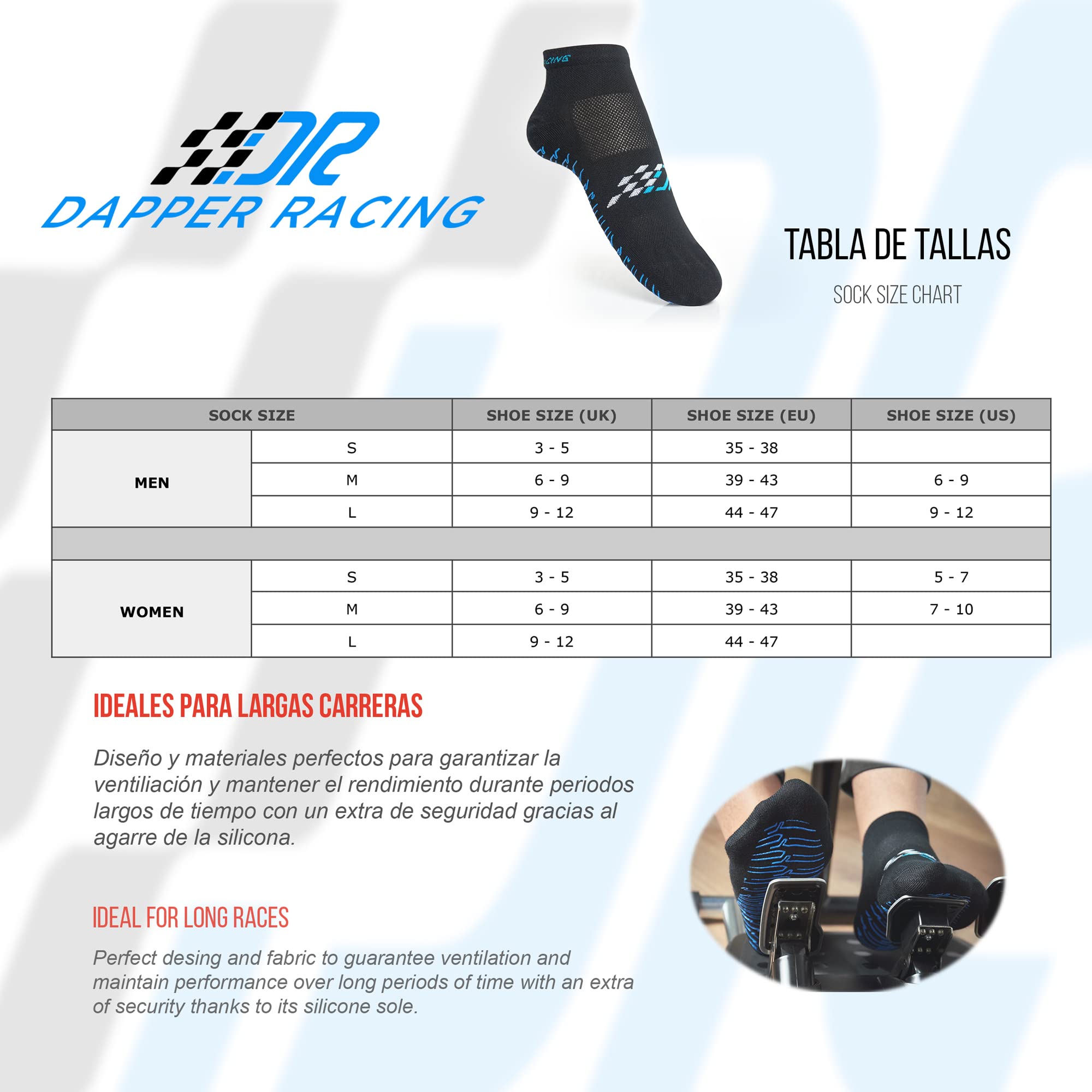 Pack de 3 Paires de Chaussettes SIMRACING avec Silicone Antidérapant | Édition Rouge | Adhérence Optimale sur les talons et les Pédales de Conduite | Tissu Respirant et Confortable.