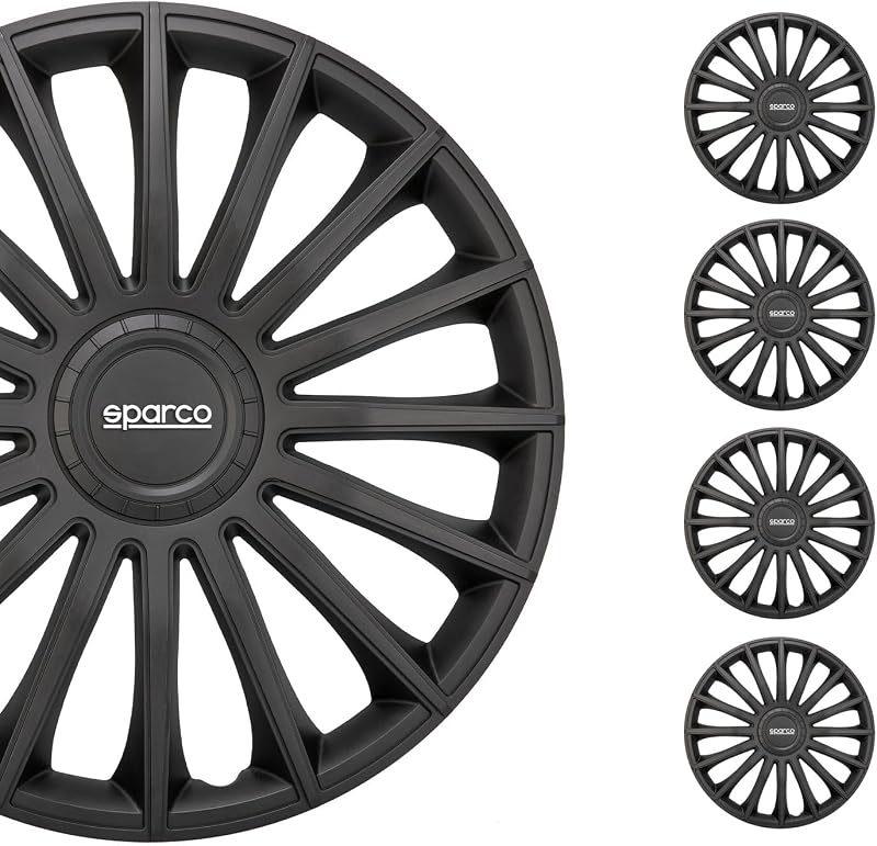 Sparco Wheel Covers Treviso - 16-inch - Black - Set of 4 Pieces