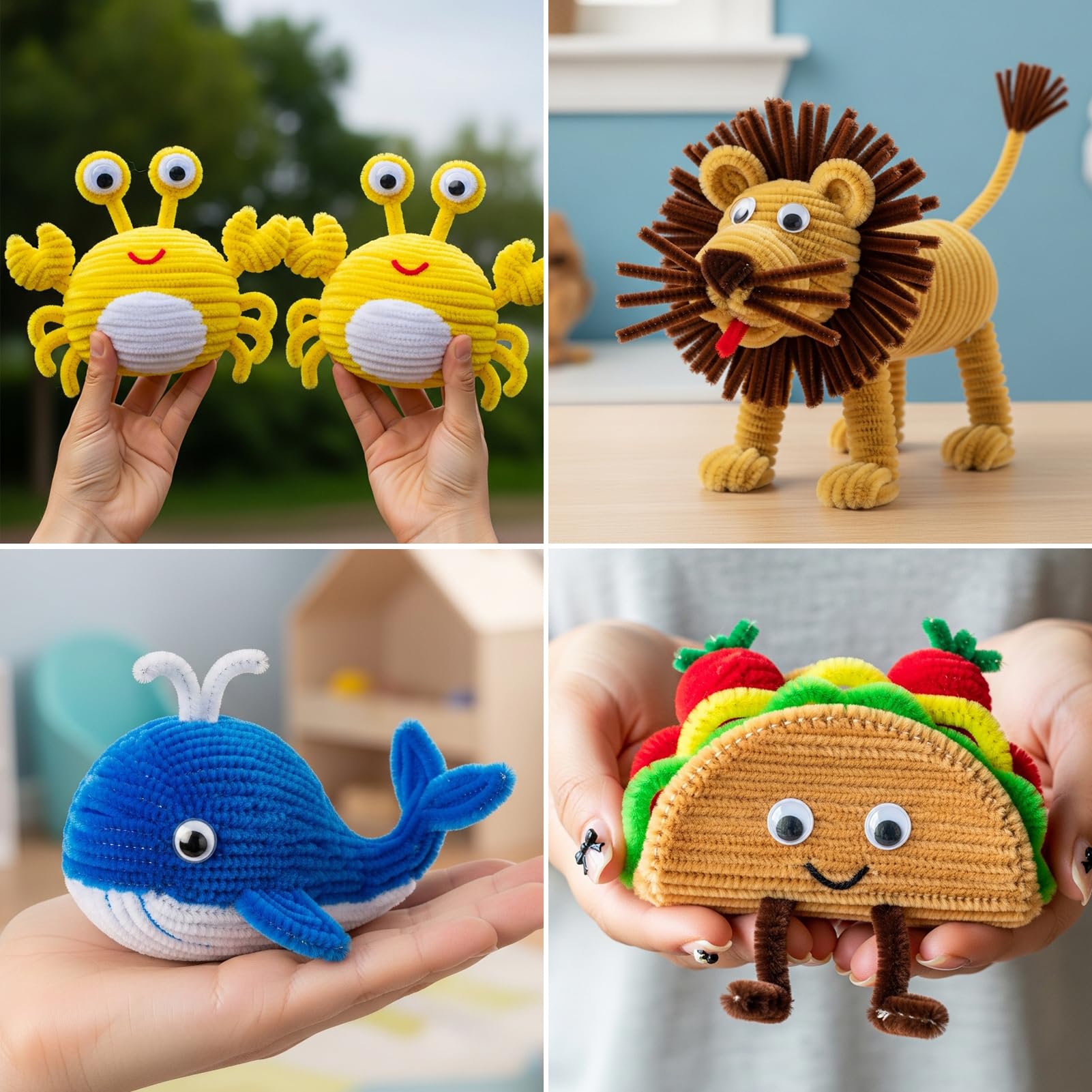 Caydo Lot de 4 000 cure-pipes de 40 tiges en chenille de couleurs assorties pour l'art et l'artisanat, nettoyeur de tuyaux pour projets d'art et d'artisanat, cadeaux créatifs, décorations de fête