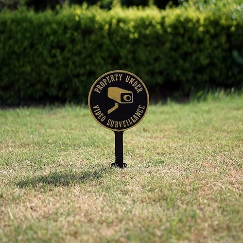 Miniatura 10 de SmartSign Property Under - Letrero de video vigilancia para patio, para céspedexterior, de un solo lado, 17 x 7.5 pulgadas, placa de metal de
