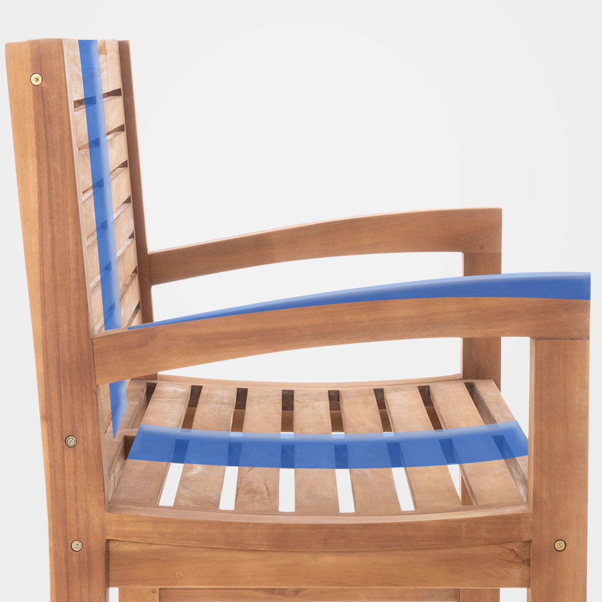 CLP Panca in teak Halden I Panca in legno per il giardino I Panca con braccioli, Colore:teak, Dimensione:150 cm