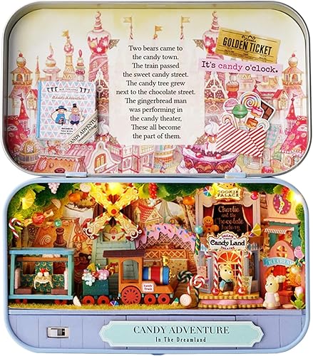 Miniatura 17 de MAGQOO Kit de casa de muñecas en miniatura 3D de madera con muebles, 1:100, kit de teatro de caja de bricolaje, paquete de 3 Q-004/005/012,Notas