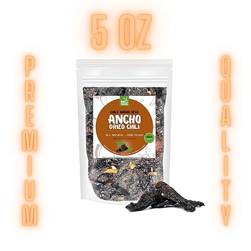 Miniatura 2 de Yerbero - Chile Seco Entero Ancho 5 oz (141g)  Chile Ancho - Chile Poblano Seco  Capsicum Annuum Var  Cápsulas de Chile Entero  Para comida Mexicana