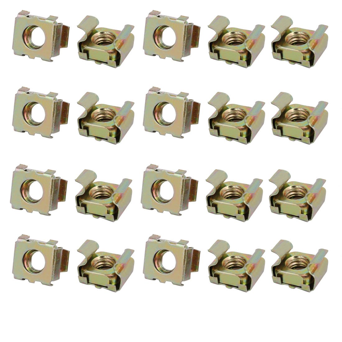 Uxcell Brass Tone Sourcingmap 20Pcs M6 Carbon Steel Captive Cage Nut For Server Shelf Cabinet