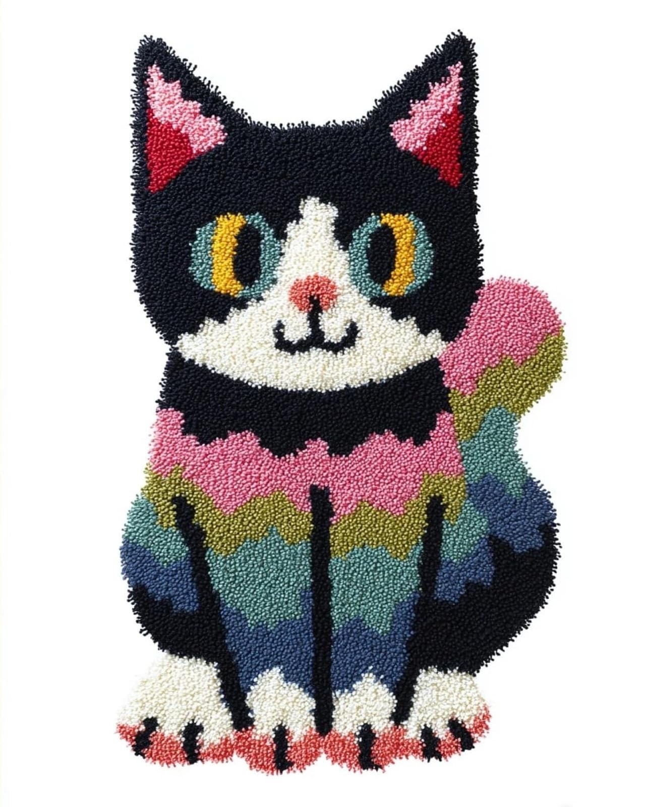 Wallphantom Latch Hook Kits for Adults Beginners Rug,Cute Cartoon cat