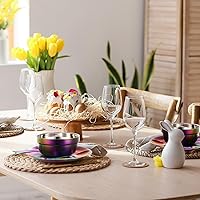 Vista 4 de Honeydak El kit de vajilla de 36 piezas de acero inoxidable incluye juego de 6 platos, tazones, cucharas, tenedores, cuchillos, cubiertos