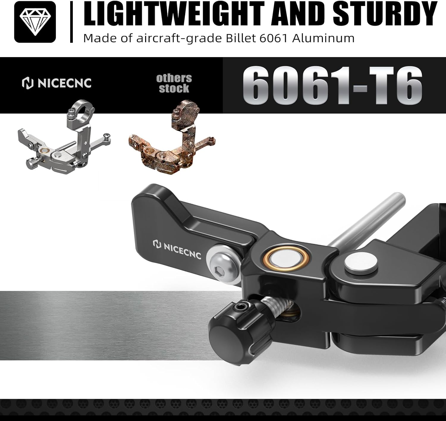 NICECNC Left Thumb Brake Assembly Compatible with Road Bikes, Rrack Bikes, Superbikes and Adventure Motorcycles with a Displacement of 125cc to 1400cc, Universal Part, Black