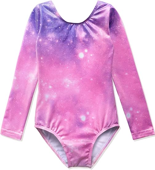 HOZIY Gymnastics Leotards for Girls Unicorn Pink Purple Sparkly Dancewear Activewear Quick Dry