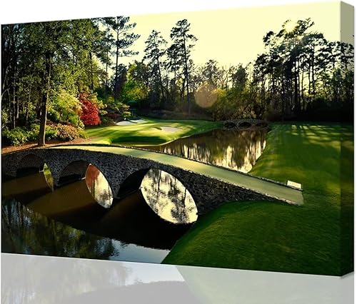 Vista 190 de chenchenArt Arte de pared de campo de golf de Estados Unidos, TPC, Sawgrass Golf Course, impresiones en lienzo, decoración de pared de golf para Rojo