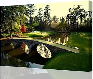 chenchenArt Augusta National Golf Course 12th Hole Wall Art Pictures Golf Club Wall Decor Office Decorations Canvas Artwork for Living Room Bedroom Framed Ready to Hang(28''H x 44''W)