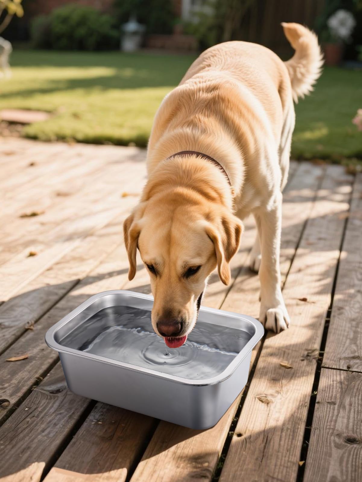 Grande gamelle d'eau pour chien en acier inoxydable de qualité alimentaire, grande capacité pour eau et nourriture pour chiens de grande taille, intérieur et extérieur