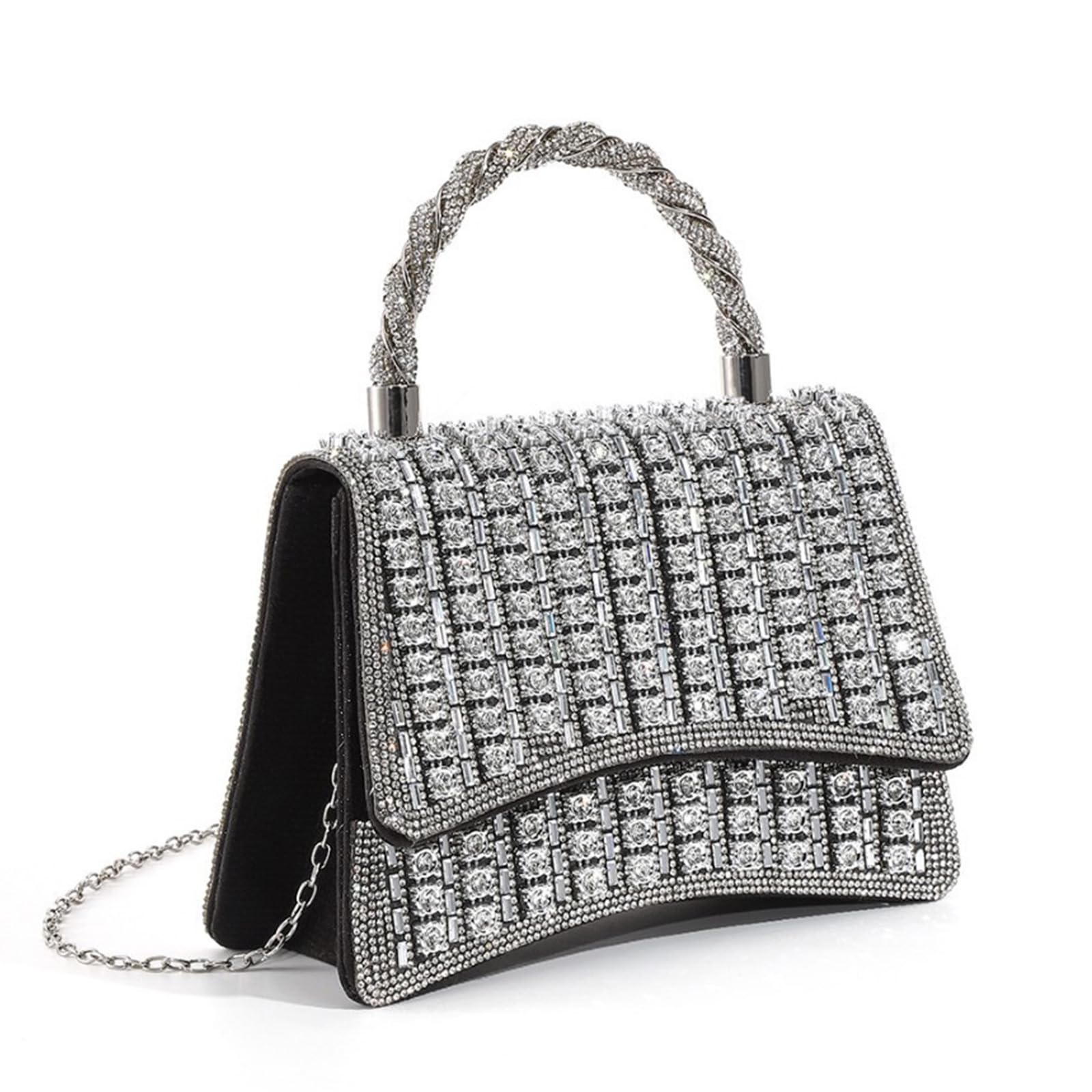 Sac à main de soirée avec strass pour sublimer une robe de cocktail de femme - 7