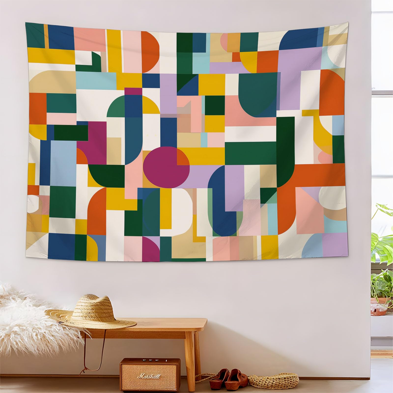 Tapiz de patchwork geométrico con impresión de alta calidad estilo bohemio 8