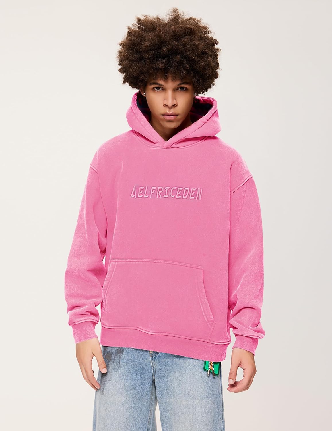 Aelfric Eden Hoodies Mens Acid Wash Hoodie Oversized Vintage Heavyweight Cotton Fleece Hooded Pullover Sweatshirt - Image 8