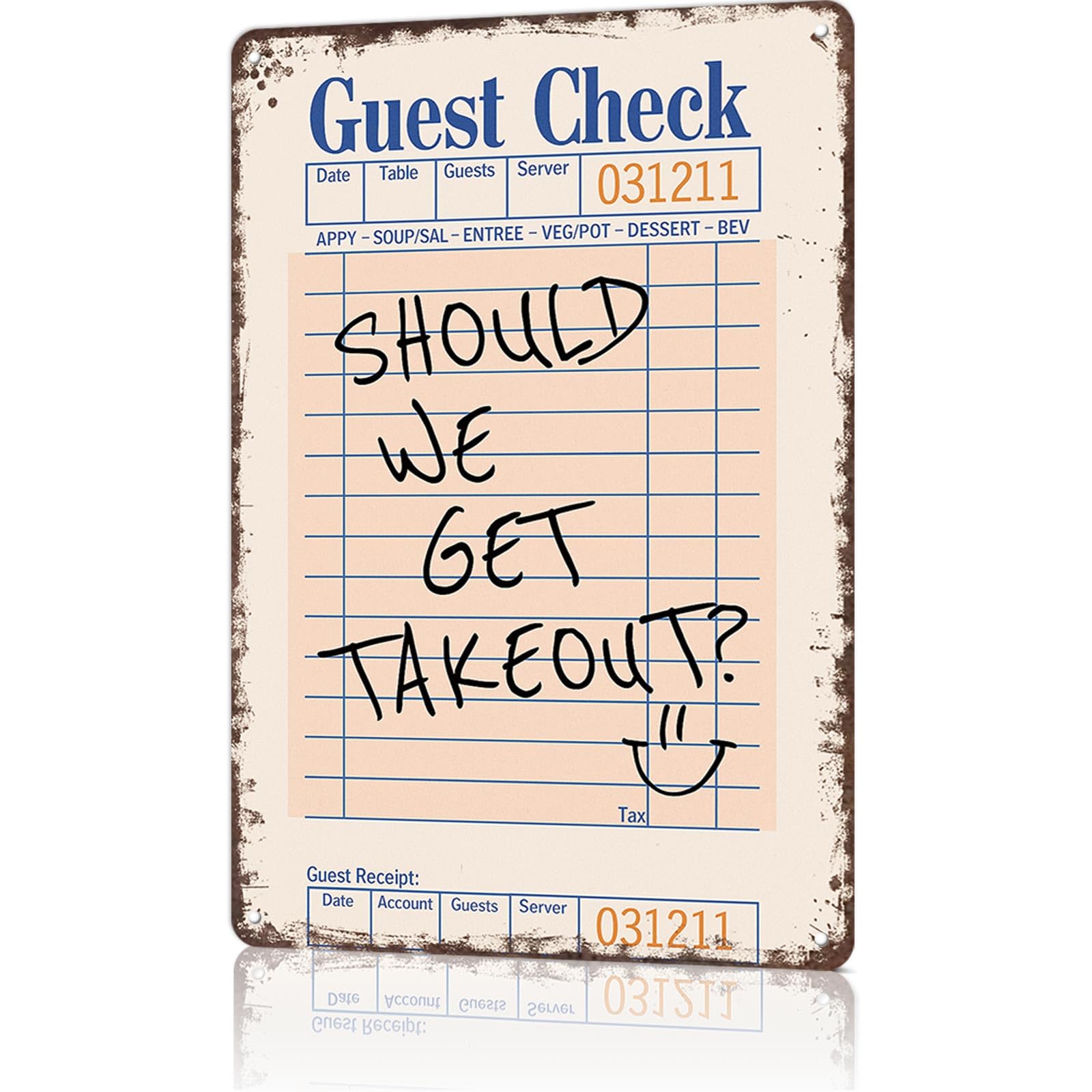 KWQDOZF Funny Metal Signs Poster 8x12inch Should We Get Takeout Aluminum Sign Wall Art For Home Room Bedroom Office Decor