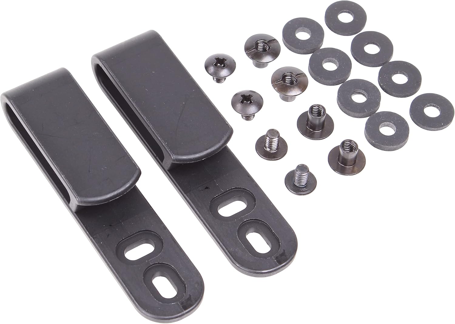 Quick Clip Pro Tough Holster Clips, Adjustable Cant for IWB OWB Kydex, Leather, Hybrid Holster Making. Tuckable Black Plastic with 1/4" Binding Posts/Chicago Screws. Made in USA